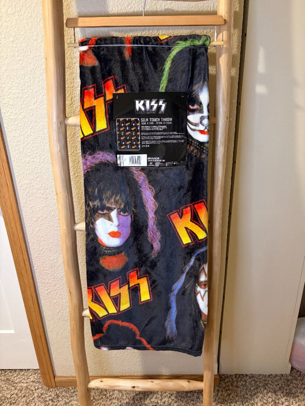 KISS Band Silk Touch Throw Blanket 50x70 Rock Band Portrait NWT